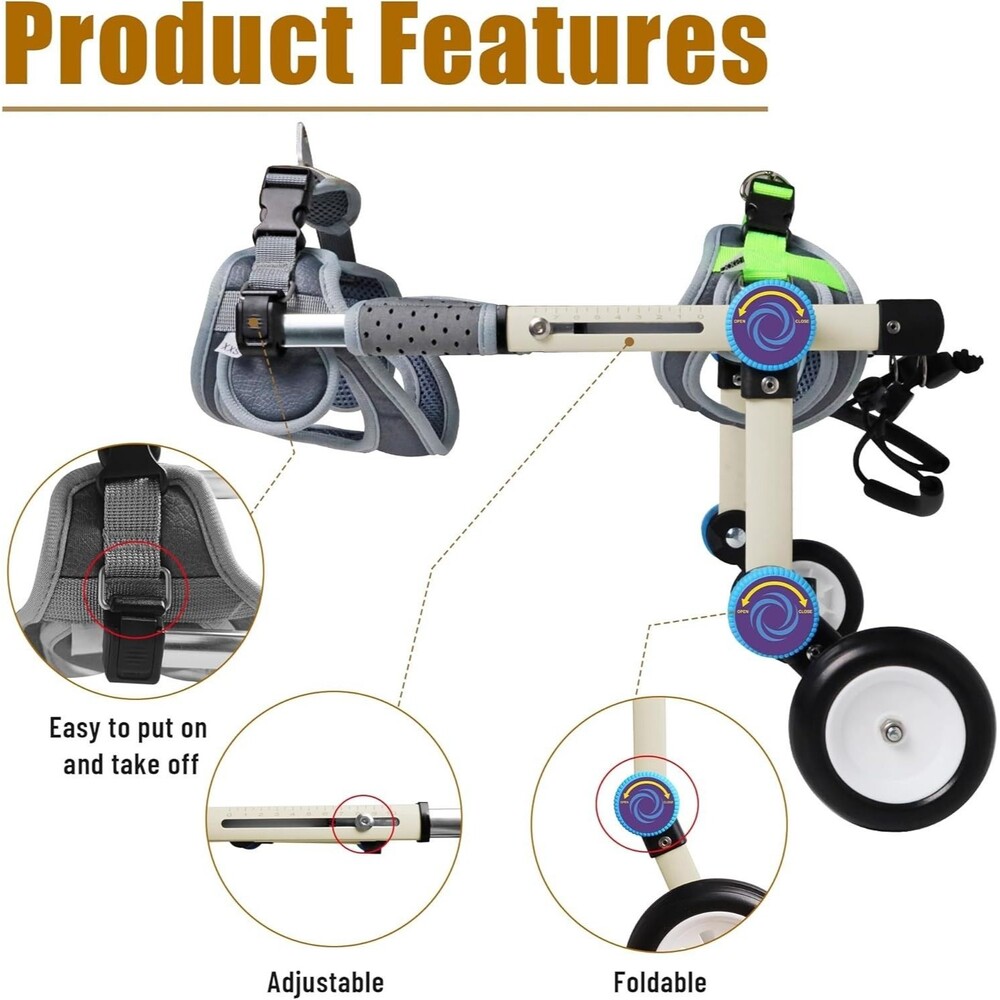 Adjustable Dog Wheelchair for Back Legs Size XS - Picture 9 of 11